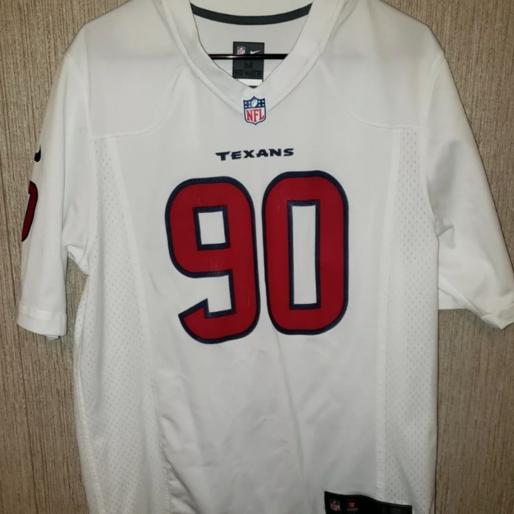 NIKE NFL TEXANS JERSEY #90 CLOWNEY WHITE SZ M